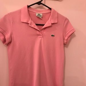 Pink Lacoste polo